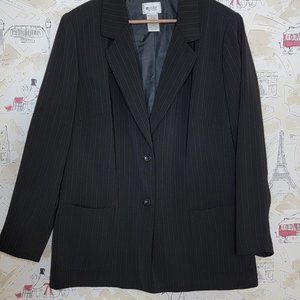 Black Pin Striped 18W Units Woman Blazer Plus Size